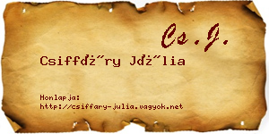 Csiffáry Júlia névjegykártya